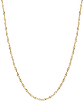 Macy's - 14k Gold Necklace, 24" Hollow Singapore Chain