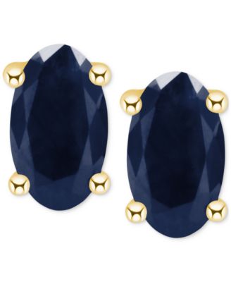Macy's - Emerald Oval-Cut Stud Earrings (5/8 ct. t.w.) in 14k Gold (Also in Ruby, Sapphire, & Tanzanite)