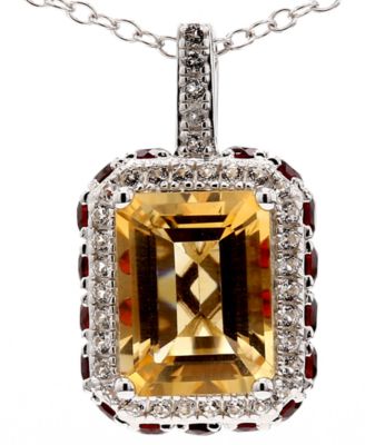Macy's - Amethyst (4 ct. t.w.) & White Topaz (1/5 ct. t.w.) 18" Pendant Necklace in Sterling Silver (Also in Sky Blue Topaz & Citrine/Garnet)