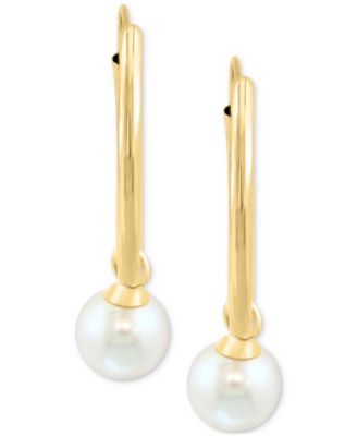 EFFY Collection - Cultured Freshwater Pearl (5mm) Linear Drop Earrings in 14k Gold