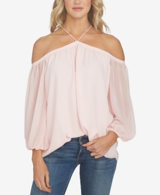 1.STATE - Off-The-Shoulder Chiffon Blouse