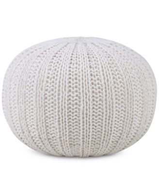 Simpli Home - Emons Round Pouf, Quick Ship