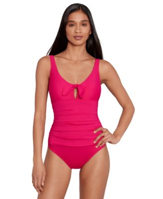 Lauren Ralph Lauren - Front-Tie Underwire Tummy-Control One-Piece Swimsuit