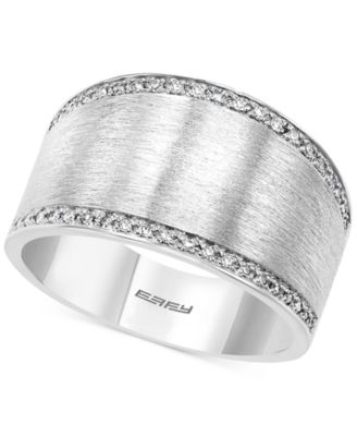 EFFY Collection - Diamond Satin Finish Statement Ring (1/8 ct. t.w.) in Sterling Silver
