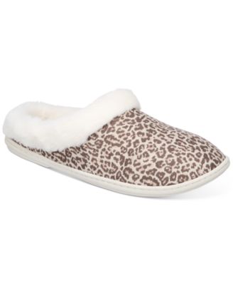 Charter Club - Women's Faux-Fur-Trim Hoodback Slippers