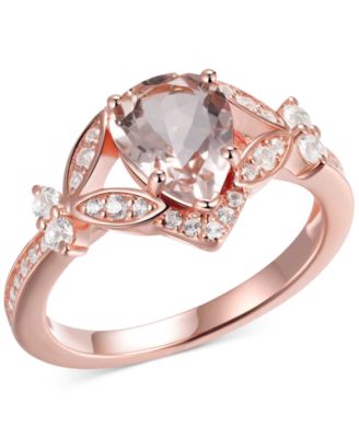 Macy's - Aquamarine (1-1/2 ct. t.w.) & White Sapphire Ring in Sterling Silver (Also in Morganite, Tanzanite, Sapphire, Ruby, & Emerald)