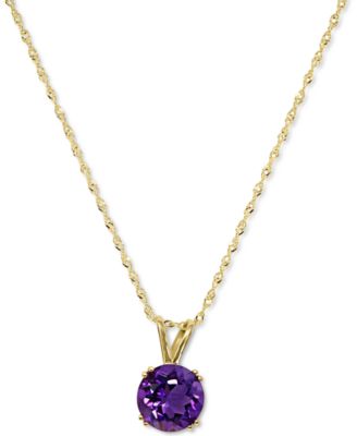 Macy's - London Blue Topaz Solitaire Pendant Necklace (2-1/5 ct. t.w.) in 14k White Gold, 16" + 2" extender (Also in Amethyst, Citrine, Rhodolite Garnet, Mystic Topaz, & Peridot)