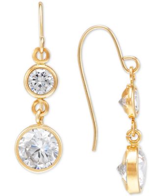 Macy's - Swarovski Zirconia Double Drop Earrings in 14k Gold