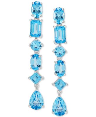 Macy's - Swiss Blue Topaz Drop Earrings (6-1/5 ct. t.w.) in Sterling Silver (Also in Citrine)