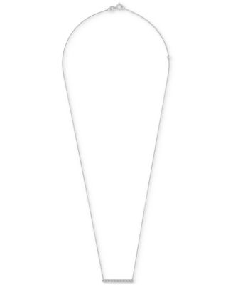 Wrapped - Diamond Bar Pendant Necklace (1/6 ct. t.w.), 18" + 2" extender